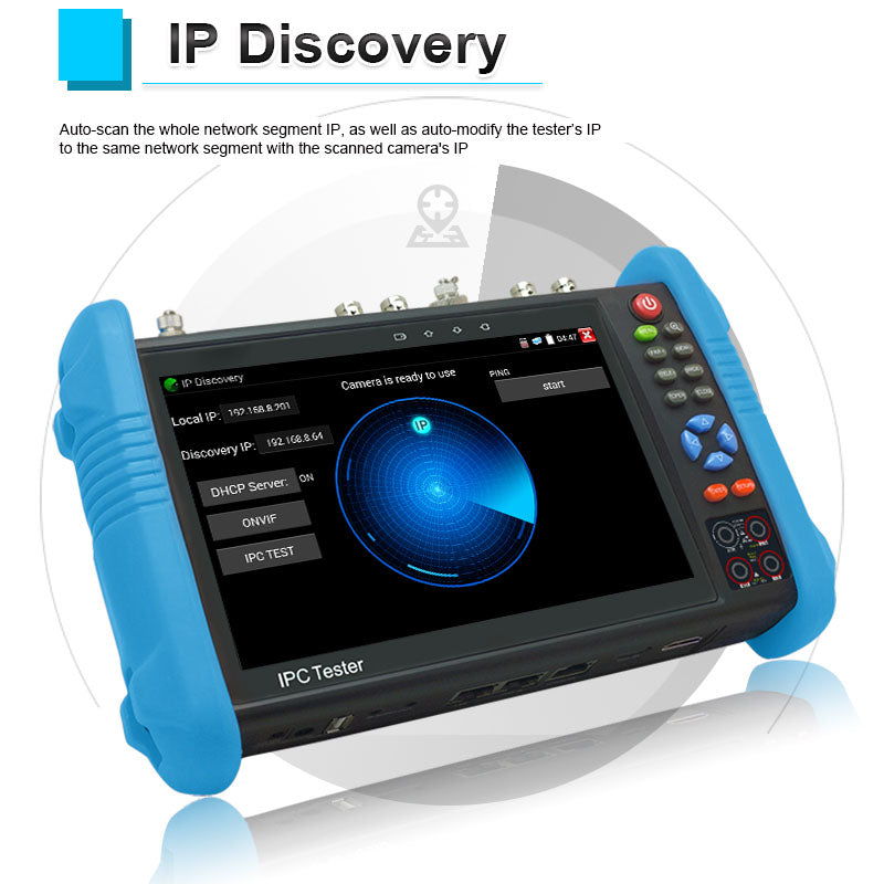 NOYAFA IPC716 MOVTADHS Pro All-In-One CCTV & Network Camera Tester with 7” IPS Touch Screen, 8K Video Viewing, PoE, TDR Cable Test, WiFi Analyzer, OPM, VFL, Multimeter for Security Installers, System Integrators, and Network Engineers