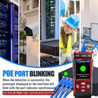 NOYAFA NF-859GT 10-in-1 Multifunction Network Cable Tester with Alignment Test, Wire Detection, Port Blinking, Cable Length Test, PoE Test, Crimping Test, OPM & VFL for Ethernet & Fiber Installation, Maintenance, Troubleshooting, and Structured Cabling