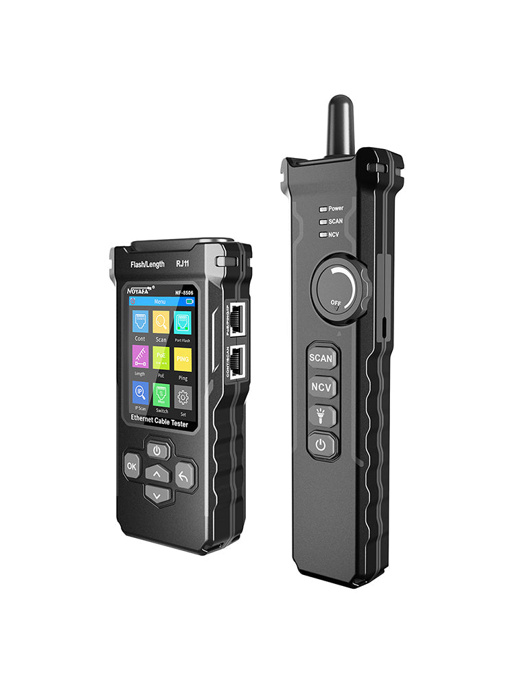 NOYAFA NF-8506 Cat5 / Cat5e / Cat6 / Cat6a Ethernet Cable Tracer & Tester with PoE / PING / Switch Testing, IP Scan, Port Flash, Cable Length Testing