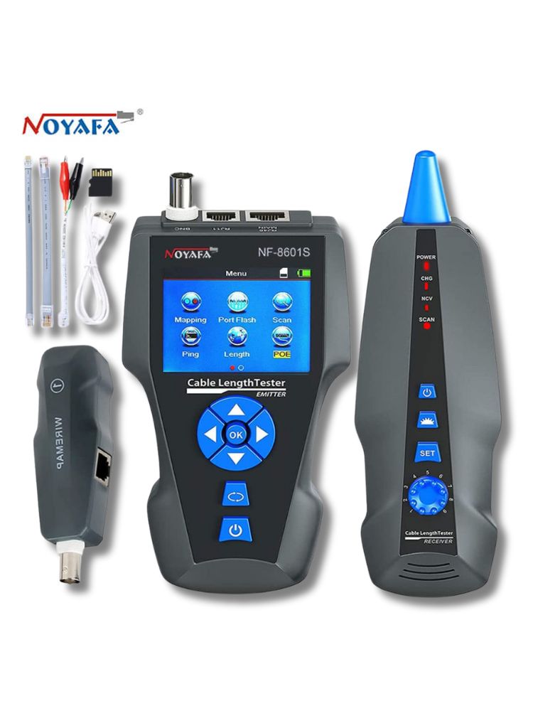 Noyafa NF-8601S TDR Cable Tracer Tester with PoE / Ping for RJ45, RJ11, BNC, Metal Cables